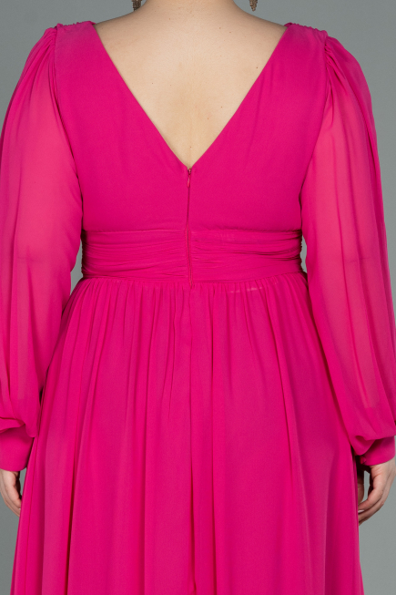 Fuchsie Kleider İn Großen Größen Chiffon Lang ABU1988