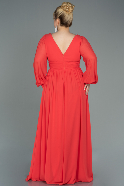 Orange Kleider İn Großen Größen Chiffon Lang ABU1988