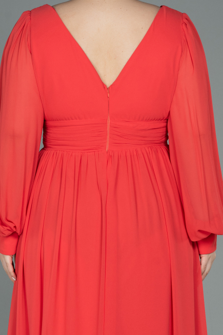 Orange Kleider İn Großen Größen Chiffon Lang ABU1988
