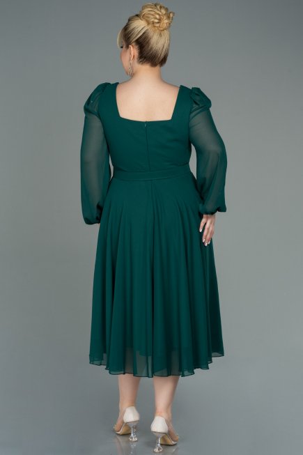 Kleider in Großen Größen Midi Chiffon Smaragdgrün ABK1753