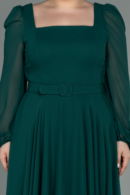 Kleider in Großen Größen Midi Chiffon Smaragdgrün ABK1753