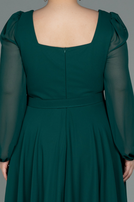 Kleider in Großen Größen Midi Chiffon Smaragdgrün ABK1753