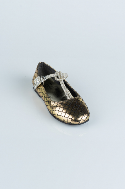 Kinderschuhe Gemustert Gold HR185