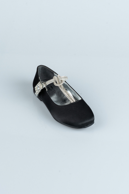 Kinderschuhe Satin Schwarz HR185