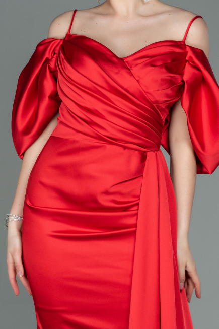 Partykleid Kurz Satin Rot ABK1773