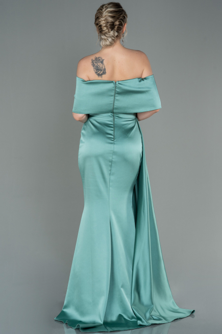 Minzgrün Abendkleid Satin Lang ABU2893