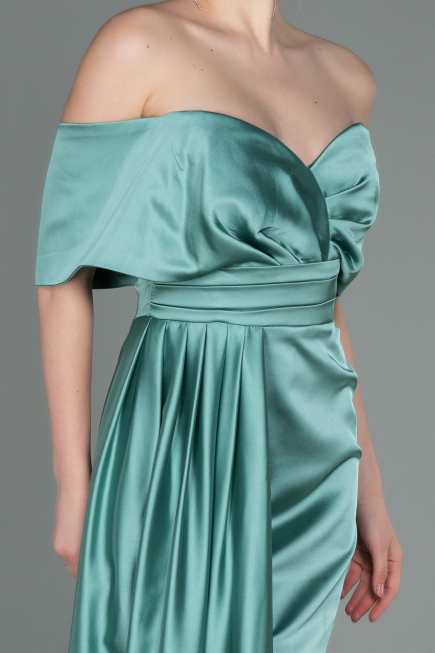 Minzgrün Abendkleid Satin Lang ABU2893