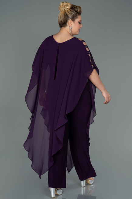Violett dunkel Abendgarderobe İn Großen Größen Chiffon ABT080