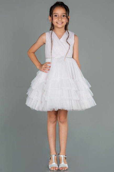 Abendkleid für Kinder Kurz Puder ABK1769