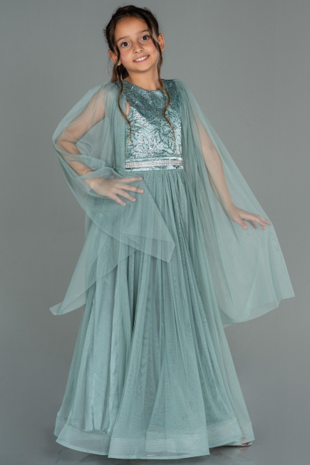 Abendkleid für Kinder Lang Türkis ABU3155