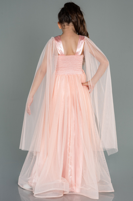 Abendkleid für Kinder Lang Lachs ABU3155