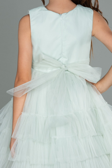 Abendkleid für Kinder Kurz Minzgrün ABK1769