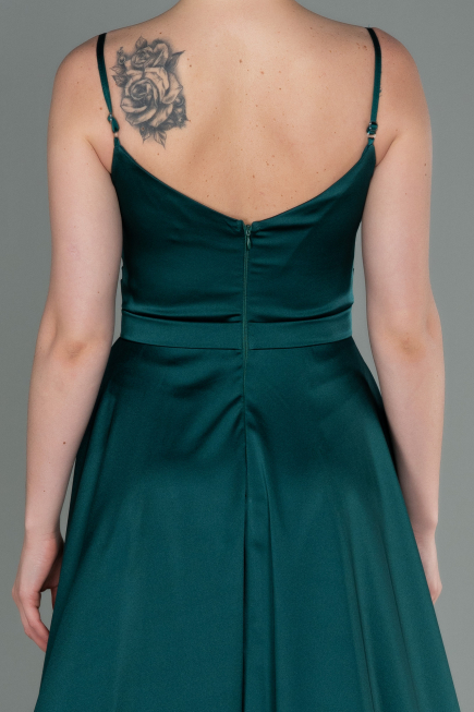 Abendkleid Lang Satin Smaragdgrün ABU1601