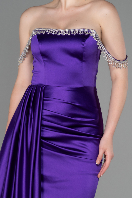 Violette Abendkleid Satin Lang ABU2618