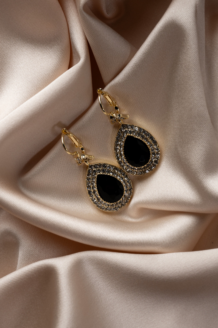 Schwarz-Gold Ohrschmuck UK527