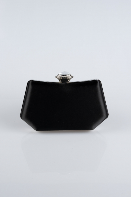 Abendtasche Satin Schwarz SH812