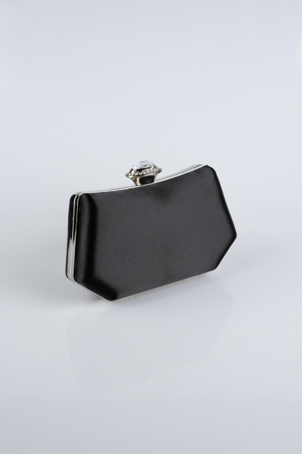 Abendtasche Satin Schwarz SH812