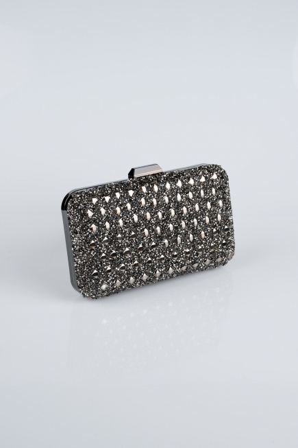 Abendtasche Steinbesetzt Platin SH827