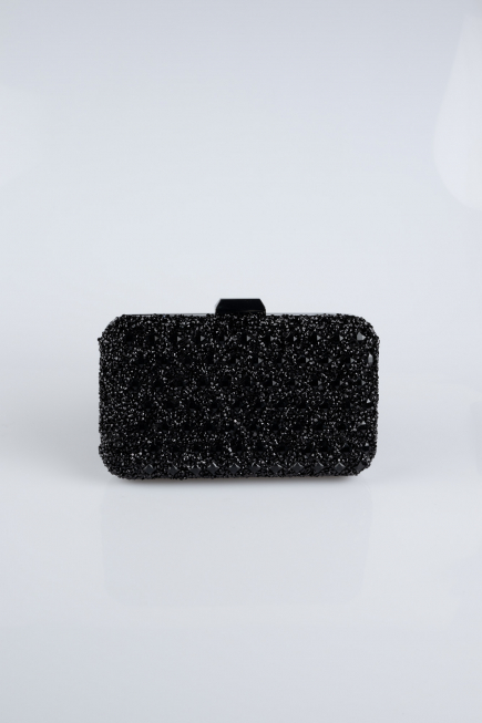 Abendtasche Steinbesetzt Schwarz SH827