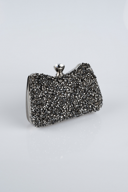 Abendtasche Steinbesetzt Platin SH828