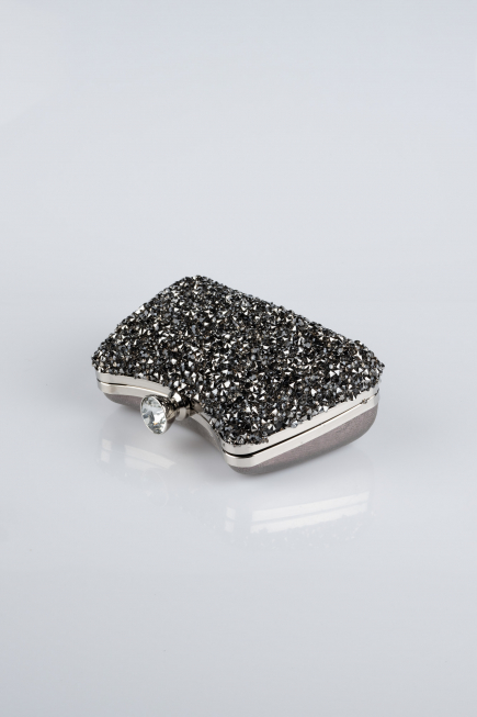 Abendtasche Steinbesetzt Platin SH828