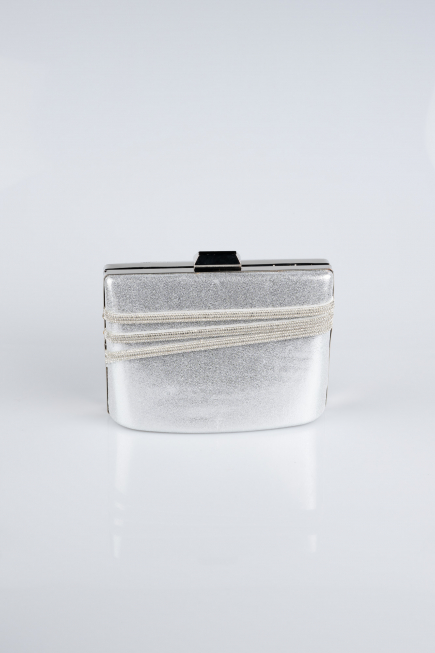 Abendtasche Verputz Silber SH822