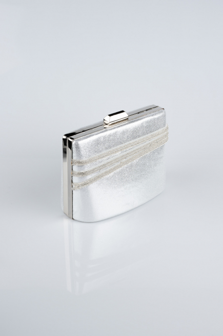 Abendtasche Verputz Silber SH822
