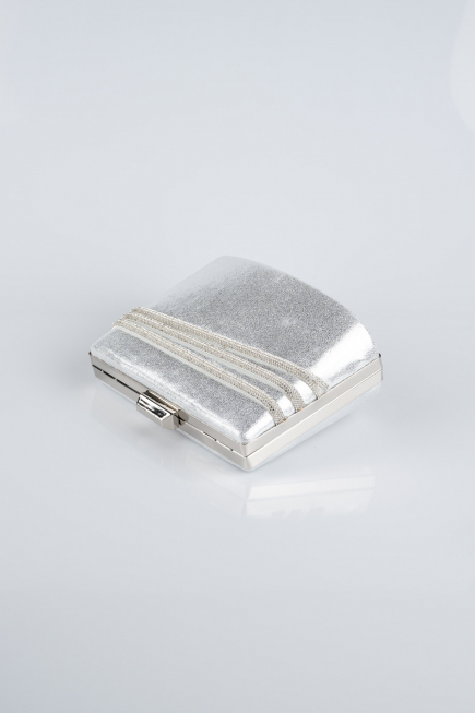 Abendtasche Verputz Silber SH822