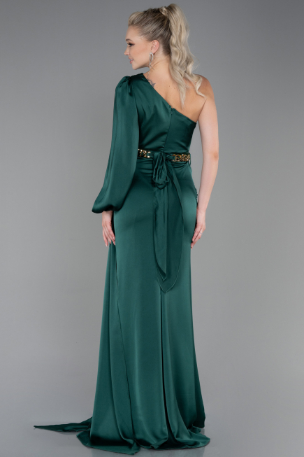 Abschlusskleid Lang Satin Smaragdgrün ABU2625