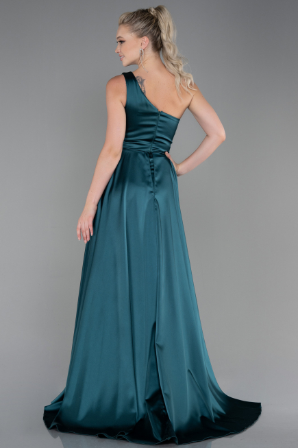 Abendkleid Lang Satin Smaragdgrün ABU2933