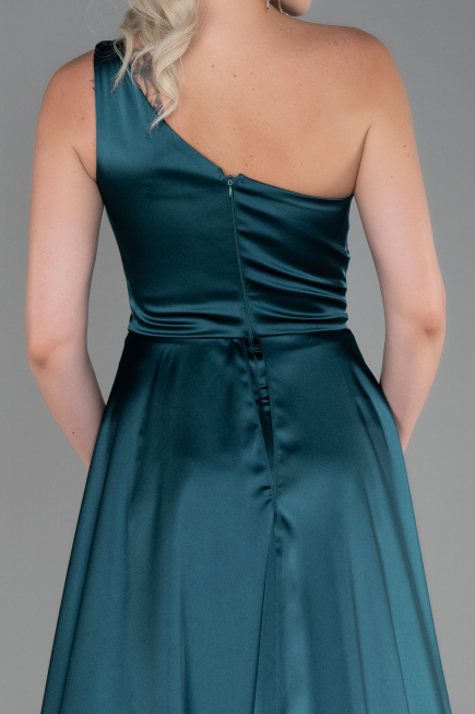 Abendkleid Lang Satin Smaragdgrün ABU2933