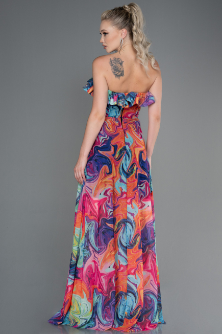 Sehr Farbvoll Abschlusskleid Lang ABU3086