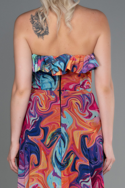 Sehr Farbvoll Abschlusskleid Lang ABU3086