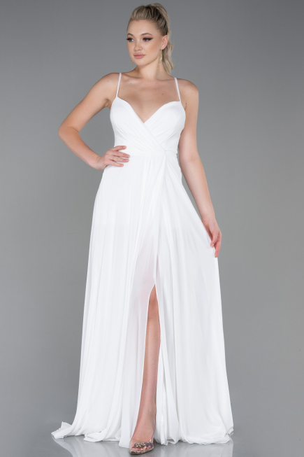 Abendkleid Lang Weiß ABU1305
