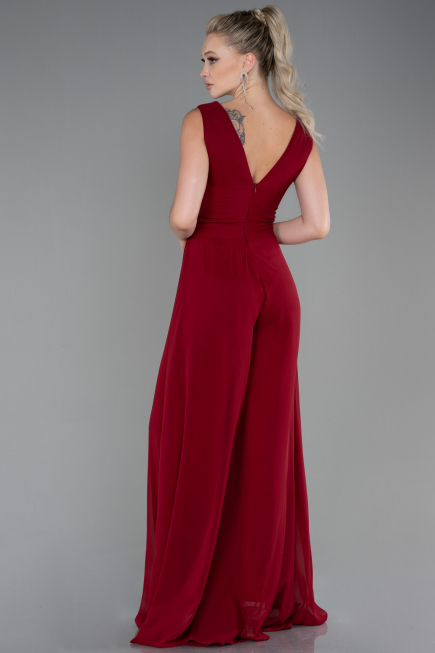 Weinrot Partykleid Chiffon ABT075