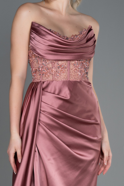 Zwiebelschale Abendkleid Satin Lang ABU2127