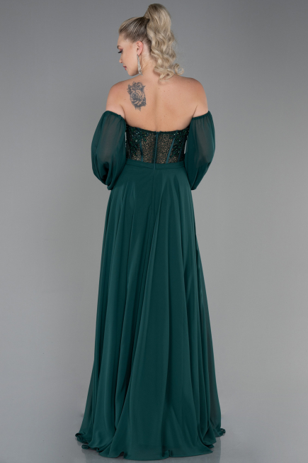 Abendkleid Lang Chiffon Smaragdgrün ABU3265