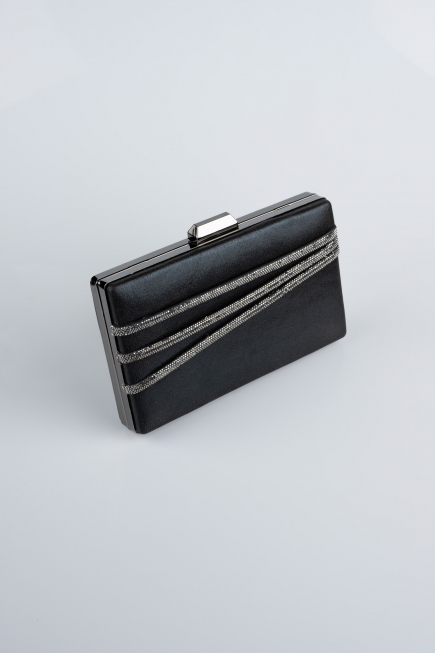 Schwarz Abendtasche Verputz SH819