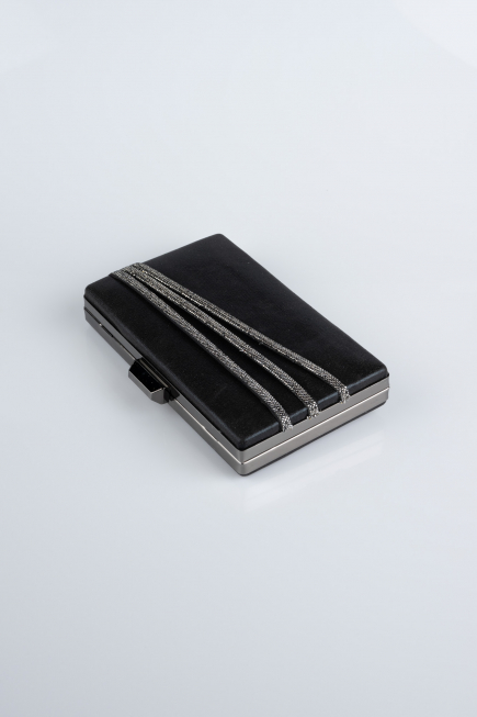 Schwarz Abendtasche Verputz SH819