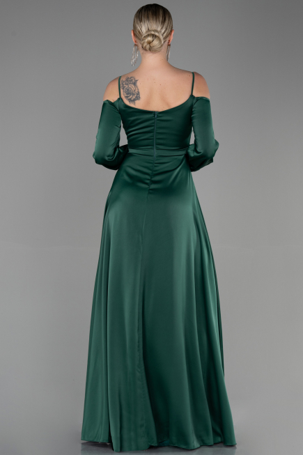 Abendkleid Lang Satin Smaragdgrün ABU2339