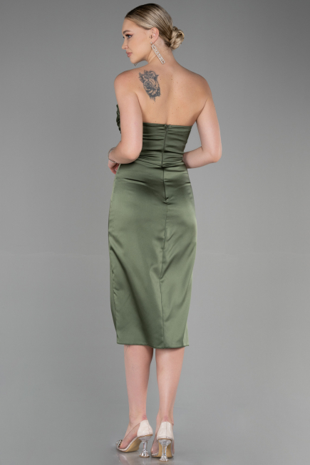 Partykleid Midi Satin Khaki ABK1845