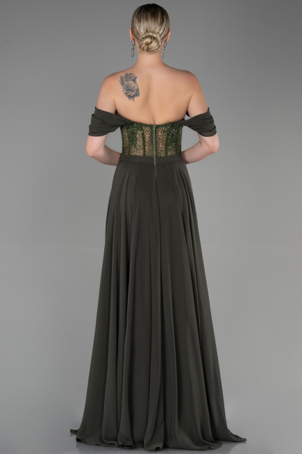 Abendkleid Lang Chiffon Khaki ABU3310