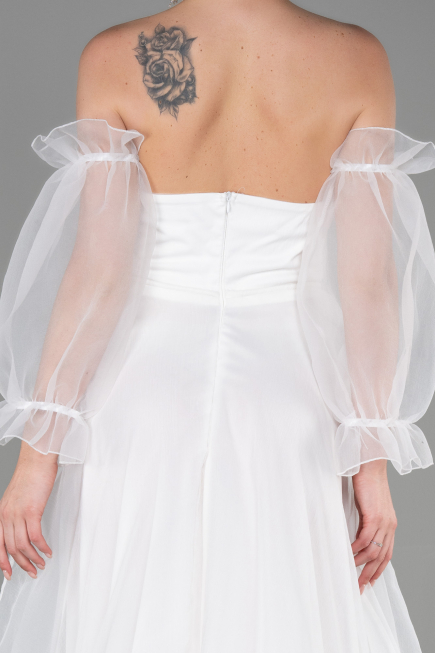Weiß Abendkleid Lang ABU2076