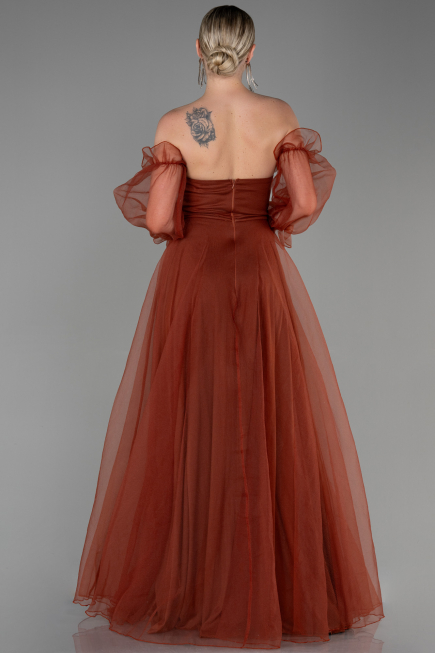 Zimtfarben Abendkleid Lang ABU2076