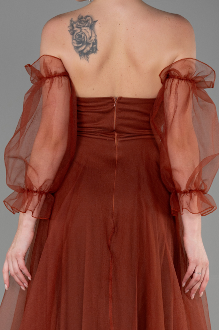 Zimtfarben Abendkleid Lang ABU2076