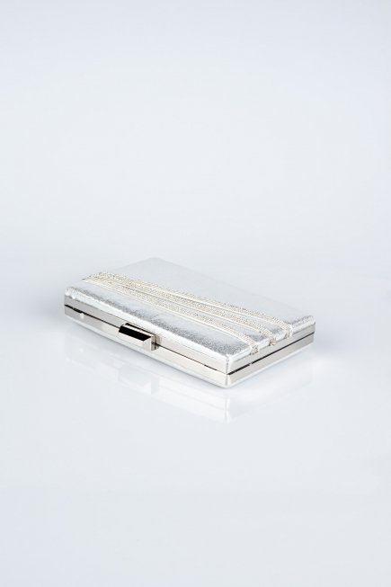 Silber Abendtasche Verputz SH819