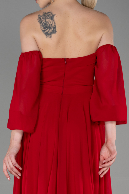Abschlusskleid Lang Chiffon Rot ABU2457