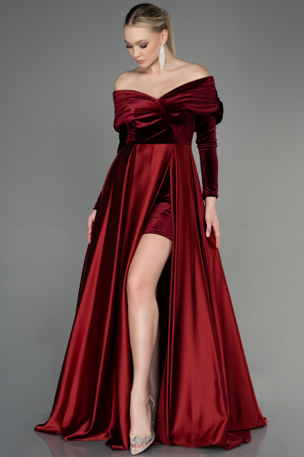 Abendkleid Lang Weinrot ABU2083