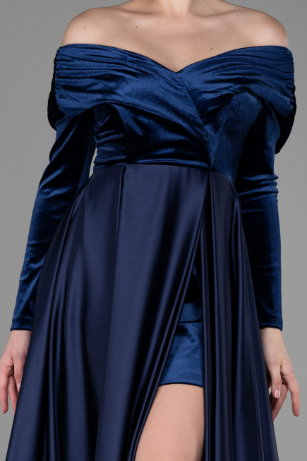 Abendkleid Lang Marineblau ABU2083