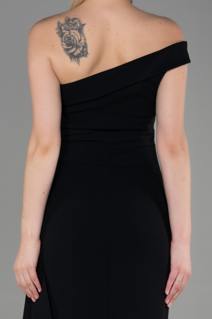 Abendkleid im Meerjungfrau-Stil Lang Schwarz ABU3324